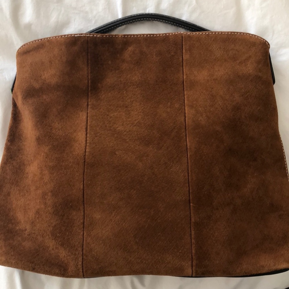 Brown suede handbag
